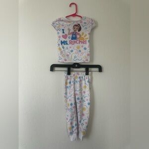 Ms Rachel Kids Pajama Set - White and Multicolor